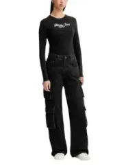 Tommy Hilfiger Jeans Damen T-Shirt Schwarz | online kaufen