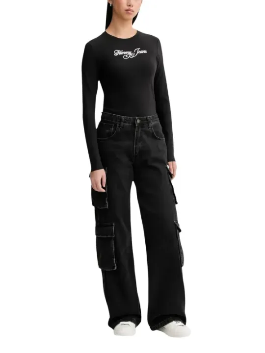 Tommy Hilfiger Jeans Damen T-Shirt Schwarz | online kaufen