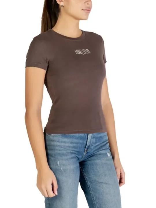 Tommy Hilfiger Jeans Damen T-Shirt Braun | online kaufen