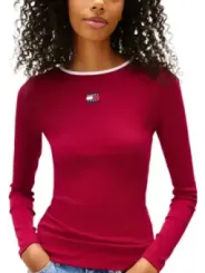 Tommy Hilfiger Jeans Damen Pullover Bordeaux | online kaufen