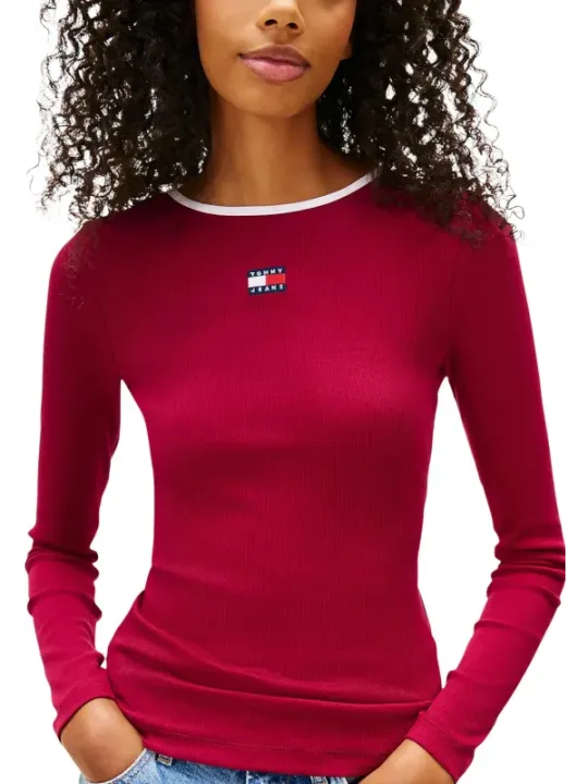 Tommy Hilfiger Jeans Damen Pullover Bordeaux | online kaufen