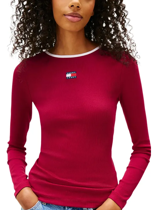 Tommy Hilfiger Jeans Damen Pullover Bordeaux | online kaufen