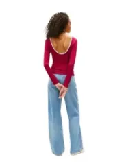 Tommy Hilfiger Jeans Damen Pullover Bordeaux | online kaufen