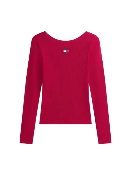 Tommy Hilfiger Jeans Damen Pullover Bordeaux | online kaufen