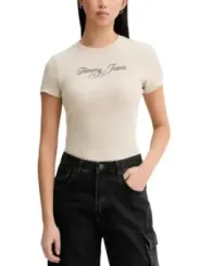Tommy Hilfiger Jeans Damen T-Shirt Beige | online kaufen