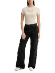 Tommy Hilfiger Jeans Damen T-Shirt Beige | online kaufen