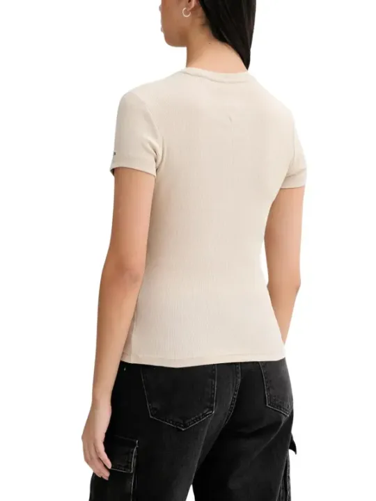 Tommy Hilfiger Jeans Damen T-Shirt Beige | online kaufen