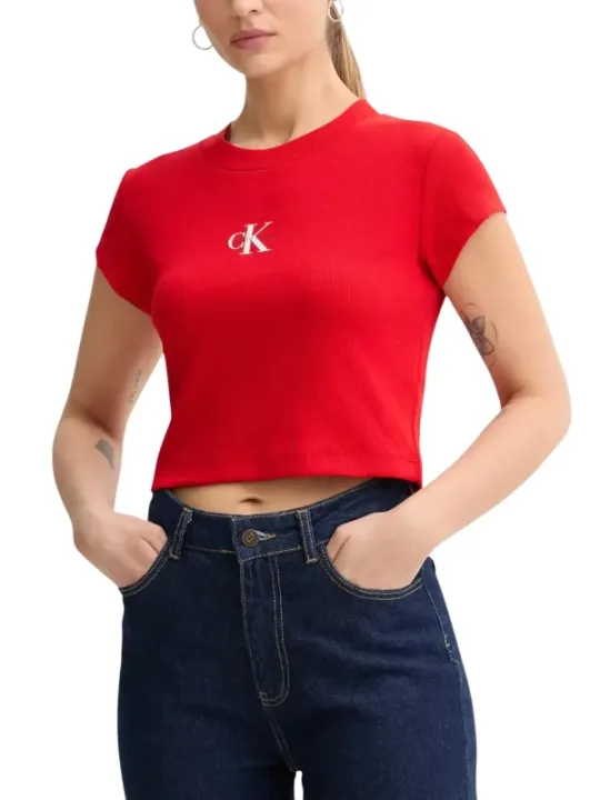 Calvin Klein Jeans Damen T-Shirt Rot | online kaufen