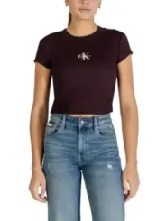 Calvin Klein Damen T-Shirt Braun mieten | Flex-Fashion