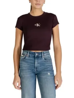 Calvin Klein Damen T-Shirt Braun mieten | Flex-Fashion