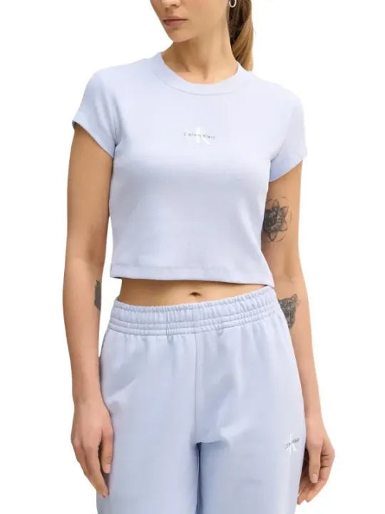 Calvin Klein Jeans Damen T-Shirt Azurblau | online kaufen
