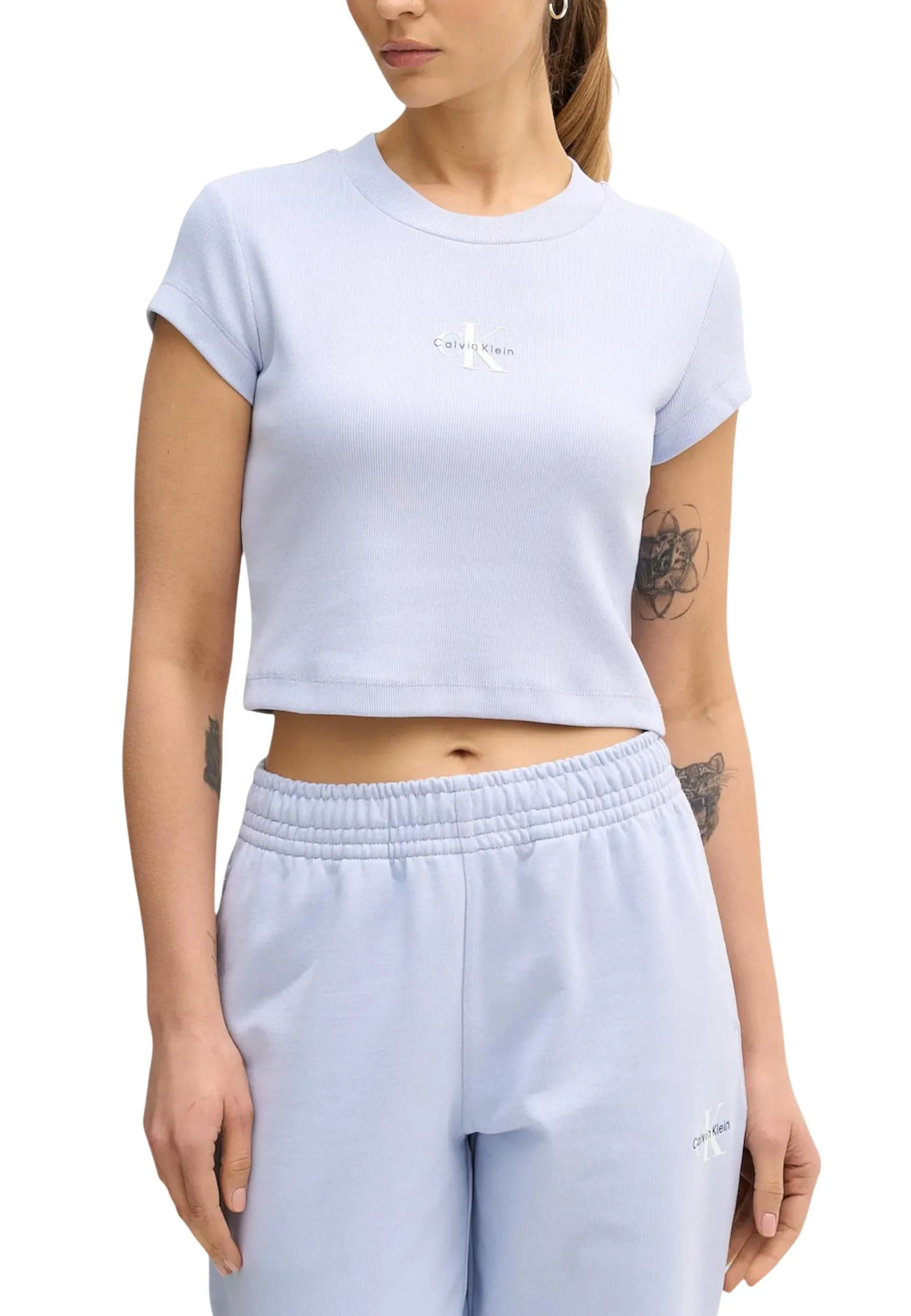 Damen T-Shirt Azurblau 497831