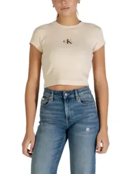 Calvin Klein Damen T-Shirt Beige mieten - Flex-Fashion Verleih