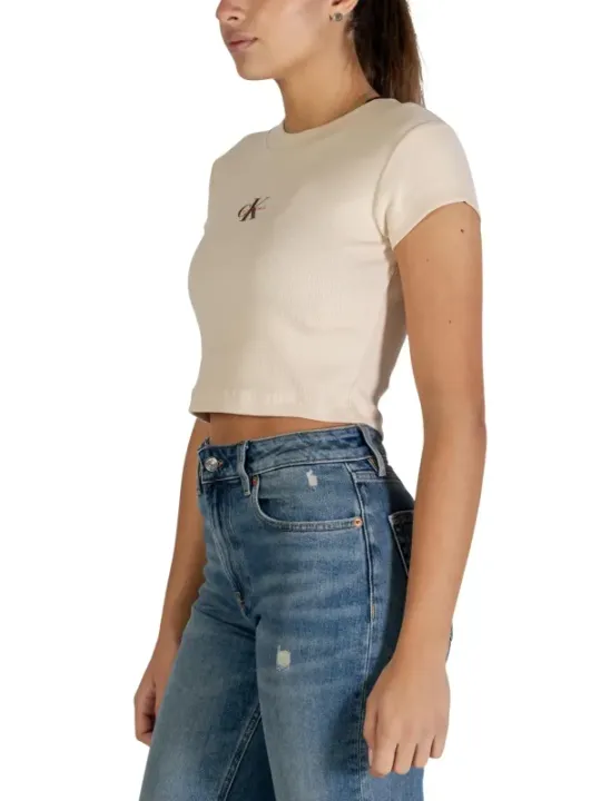Calvin Klein Jeans Damen T-Shirt Beige | online kaufen