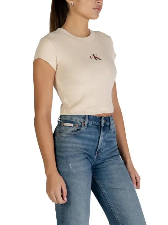Calvin Klein Jeans Damen T-Shirt Beige | online kaufen