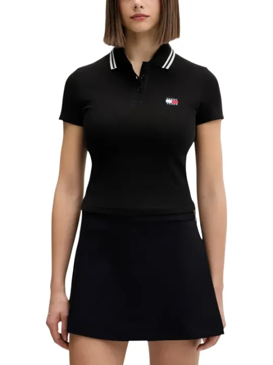 Tommy Hilfiger Jeans Damen Polo Schwarz | online kaufen