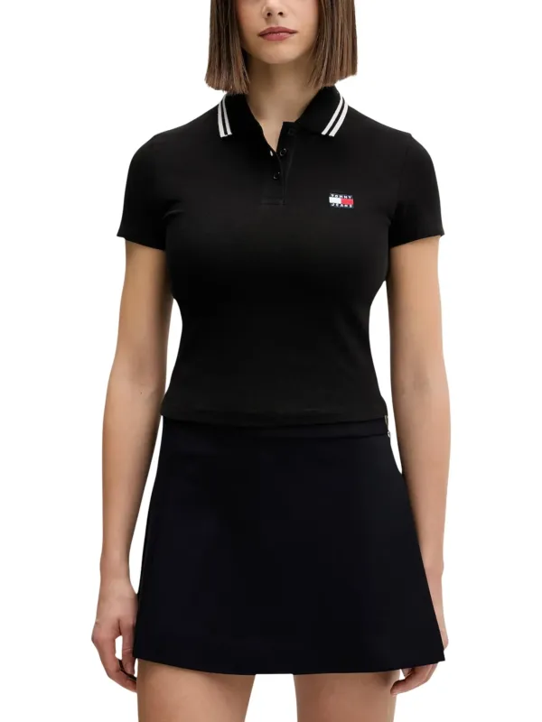 Tommy Hilfiger Jeans Damen Polo Schwarz | online kaufen