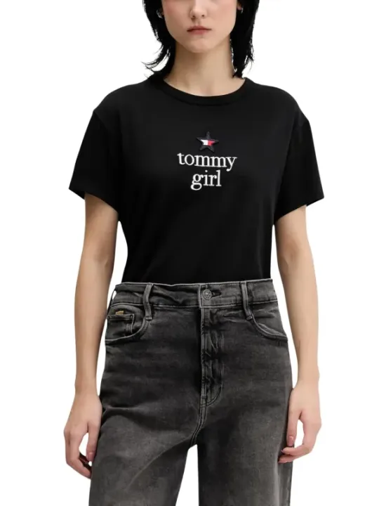 Tommy Hilfiger Jeans Damen T-Shirt Schwarz | online kaufen