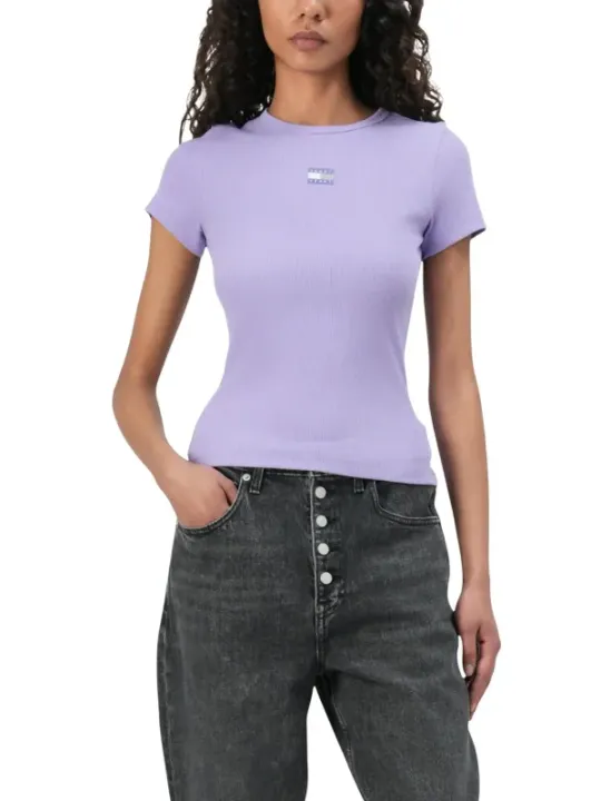 Tommy Hilfiger Jeans Damen T-Shirt Lila | online kaufen