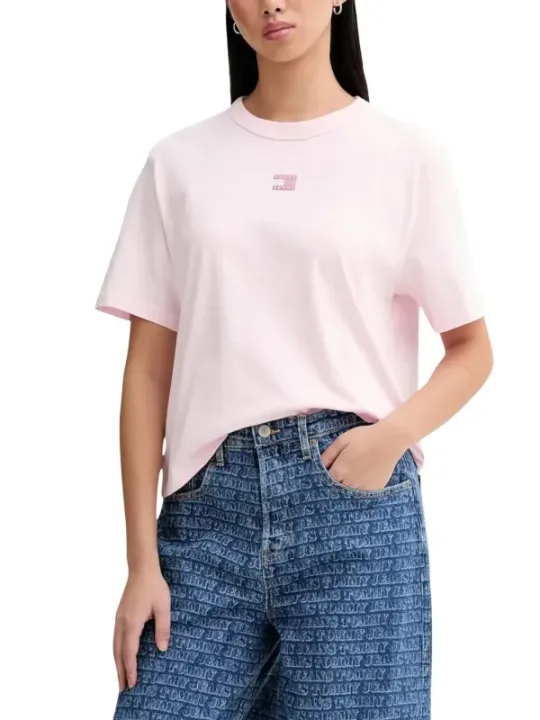 Tommy Hilfiger Jeans Damen T-Shirt Rosa | online kaufen