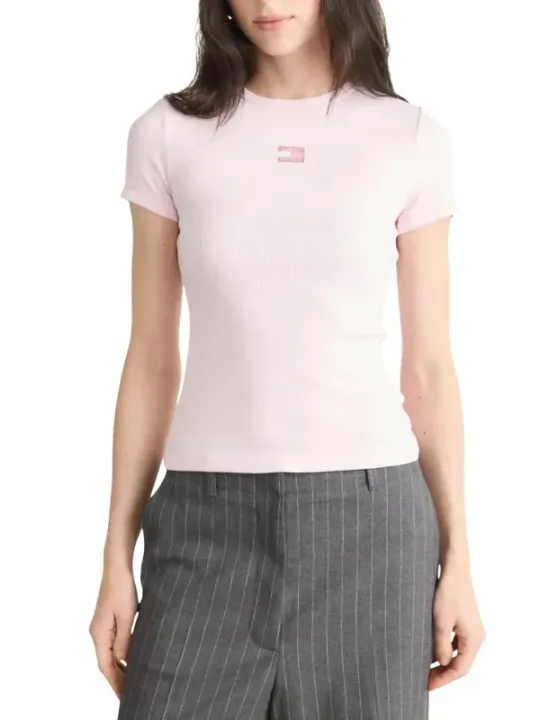 Tommy Hilfiger Jeans Damen T-Shirt Rosa | online kaufen