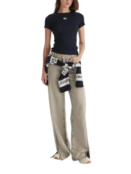 Tommy Hilfiger Jeans Damen T-Shirt Blau | online kaufen