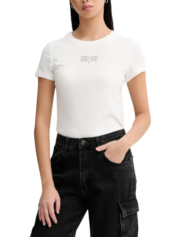 Tommy Hilfiger Jeans Damen T-Shirt Weiß | online kaufen