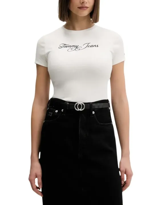 Tommy Hilfiger Jeans Damen T-Shirt Weiß | online kaufen