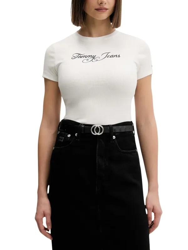 Tommy Hilfiger Jeans Damen T-Shirt Weiß | online kaufen