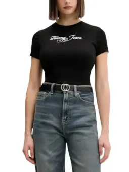 Miete Tommy Hilfiger Damen T-Shirt Schwarz – Flex-Fashion