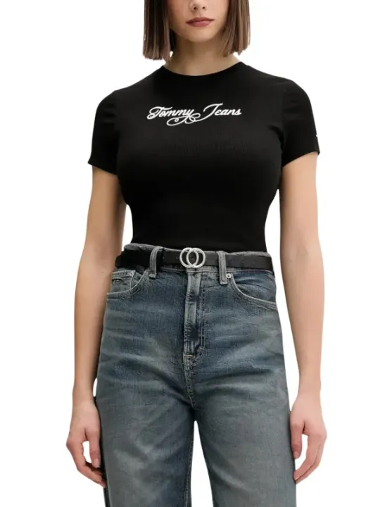 Tommy Hilfiger Jeans Damen T-Shirt Schwarz | online kaufen