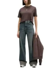 Tommy Hilfiger Jeans Damen T-Shirt Braun | online kaufen