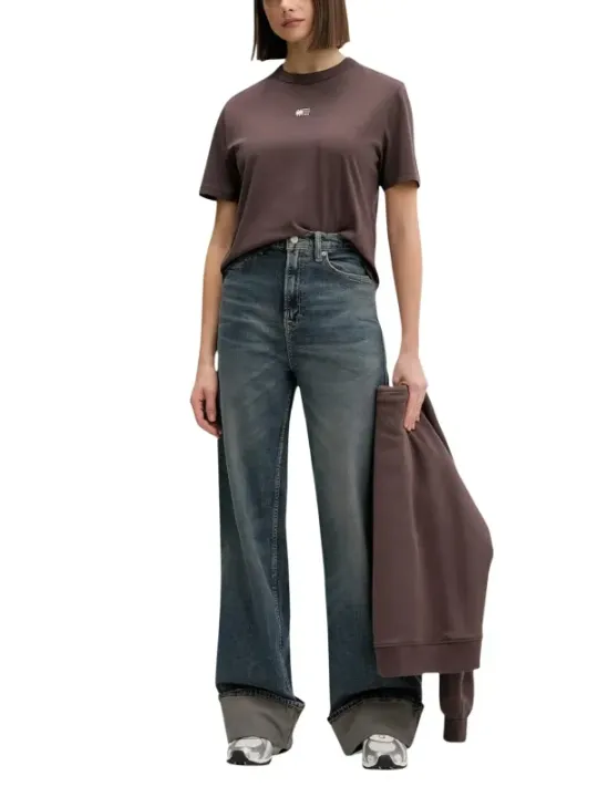 Tommy Hilfiger Jeans Damen T-Shirt Braun | online kaufen