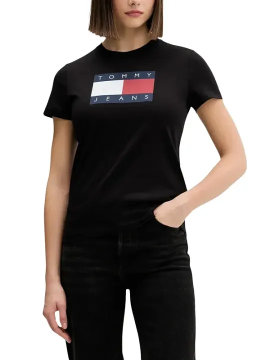 Tommy Hilfiger Jeans Frau T-Shirt Schwarz | online kaufen