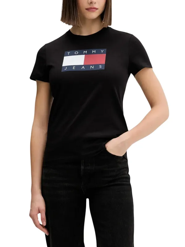 Tommy Hilfiger Jeans Frau T-Shirt Schwarz | online kaufen