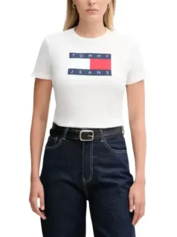 Tommy Hilfiger Jeans Damen T-Shirt Weiß | online kaufen