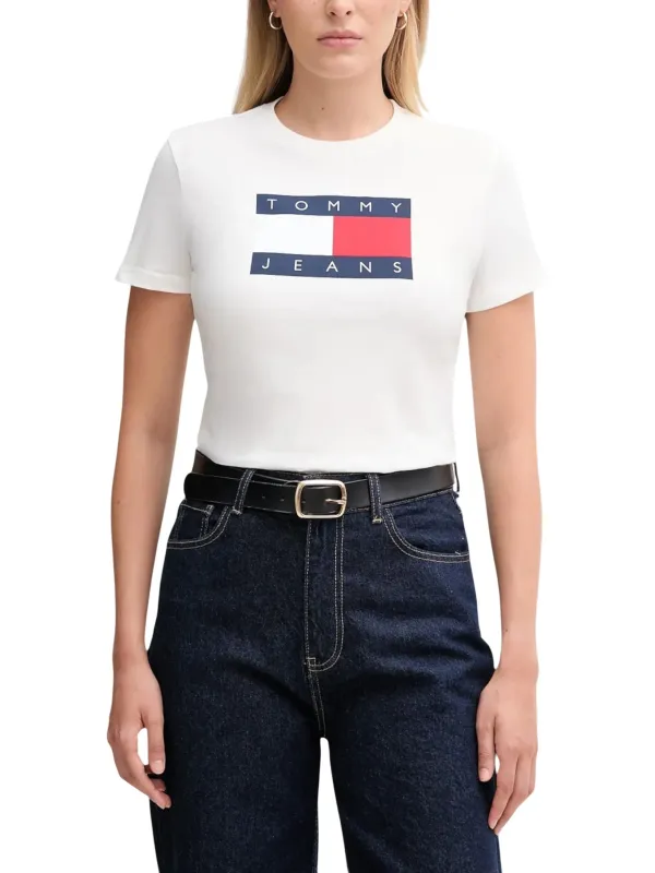 Tommy Hilfiger Jeans Damen T-Shirt Weiß | online kaufen