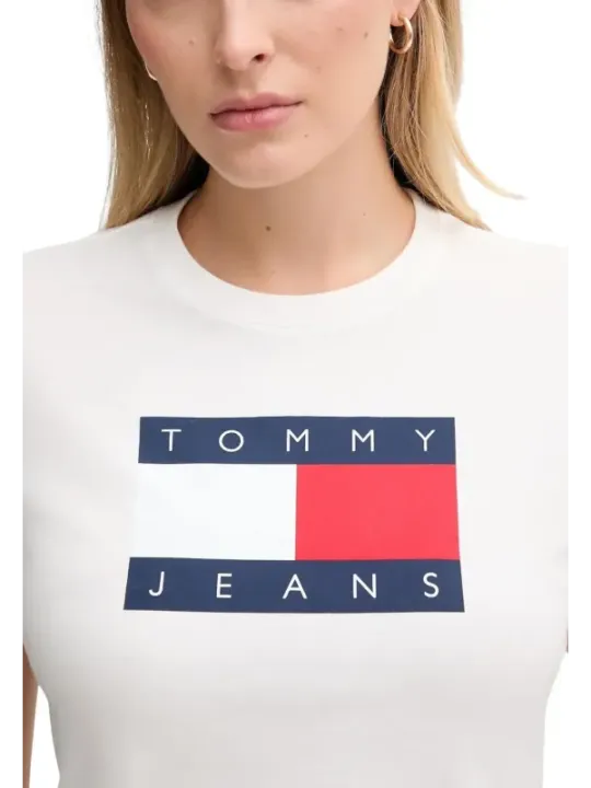 Tommy Hilfiger Jeans Damen T-Shirt Weiß | online kaufen