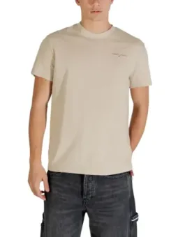 Tommy Hilfiger Herren T-Shirt Beige mieten bei Flex-Fashion