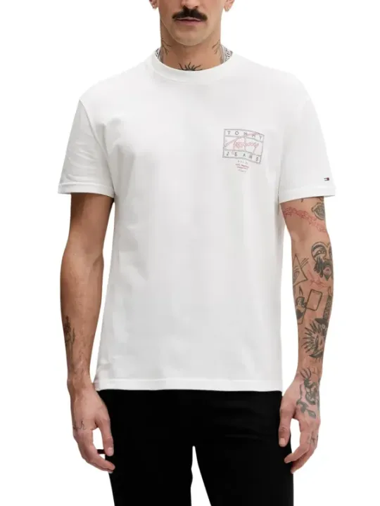 Tommy Hilfiger Jeans Herren T-Shirt Weiß | online kaufen
