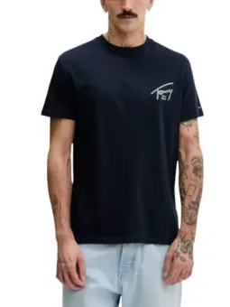 Mieten Sie Tommy Hilfiger Herren T-Shirt Blau aus Bio-Baumwolle