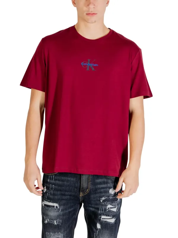 Calvin Klein Jeans Herren T-Shirt Bordeaux | online kaufen