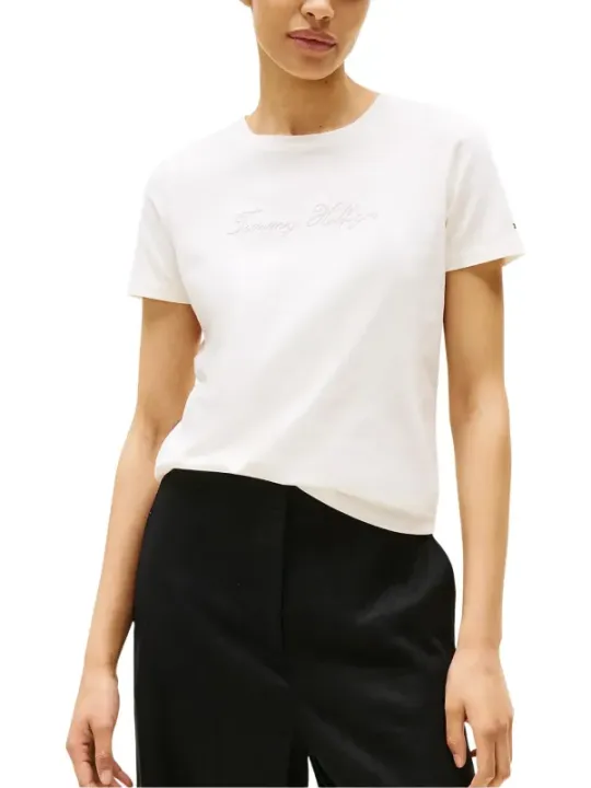 Tommy Hilfiger Damen T-Shirt Weiß | online kaufen