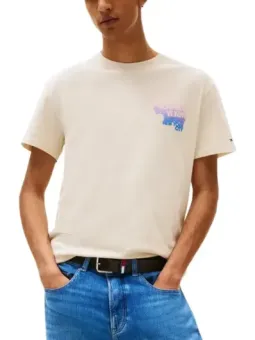 Mieten Sie Tommy Hilfiger Herren T-Shirt Beige aus Bio-Baumwolle