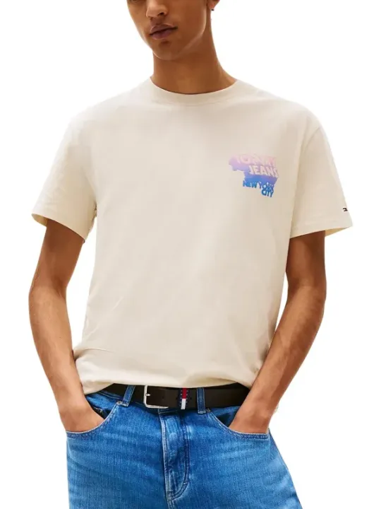 Tommy Hilfiger Jeans Herren T-Shirt Beige | online kaufen