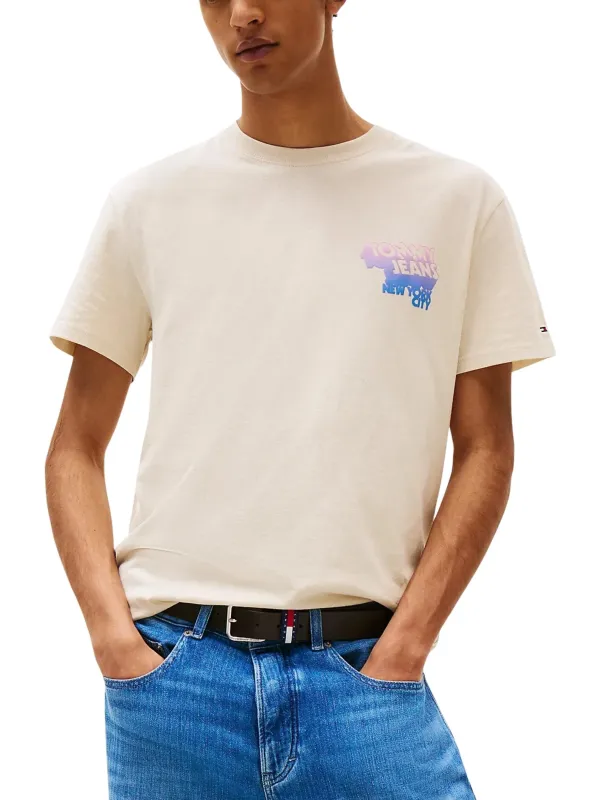 Tommy Hilfiger Jeans Herren T-Shirt Beige | online kaufen