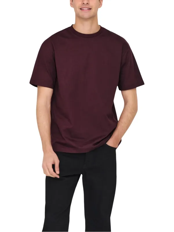 Only & Sons Herren T-Shirt Bordeaux | online kaufen