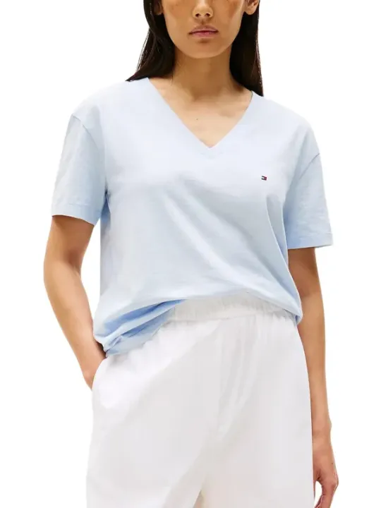 Tommy Hilfiger Damen T-Shirt Azurblau | online kaufen