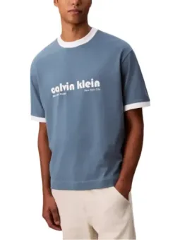 Calvin Klein Herren T-Shirt Azurblau mieten | Flex-Fashion
