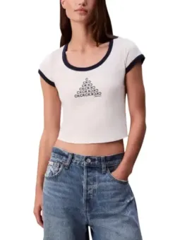 Calvin Klein Damen T-Shirt Weiß mieten bei Flex-Fashion